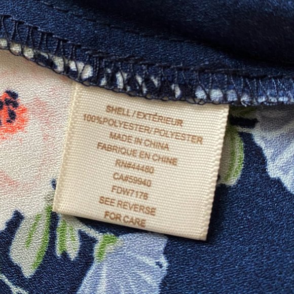 Love Fire, NWOT, Women's Floral Slip Dress, Adjustable Straps, Navy Blue, Size S - Picture 10 of 10